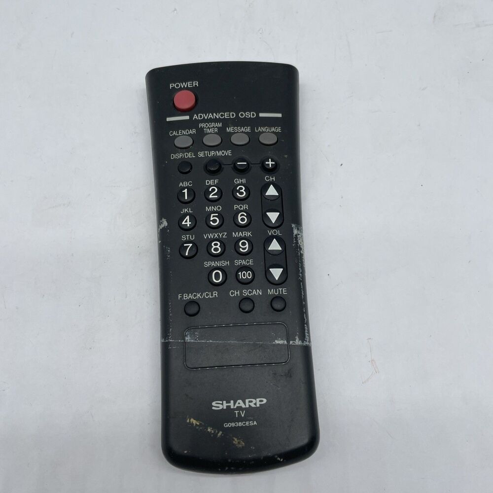 Sharp G0938CESA Factory Original TV Remote 13EM150, 19EM100, 20ES130, 25EM120